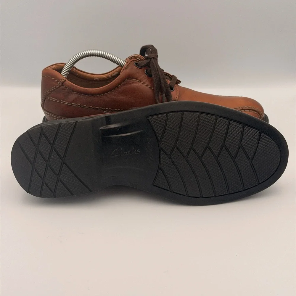 Clarks Colson Over Oxford Bicycle Toe Leather Brown Size 8 M